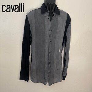 Cavalli Long Sleeve Shirt EU 52 21" armpit to armpit seams Made in Italy